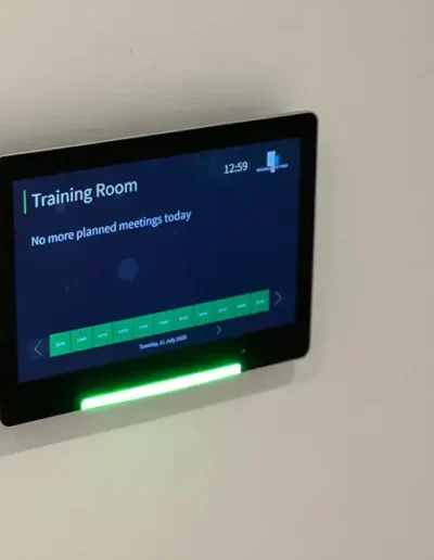 Screen on a meeting room wall