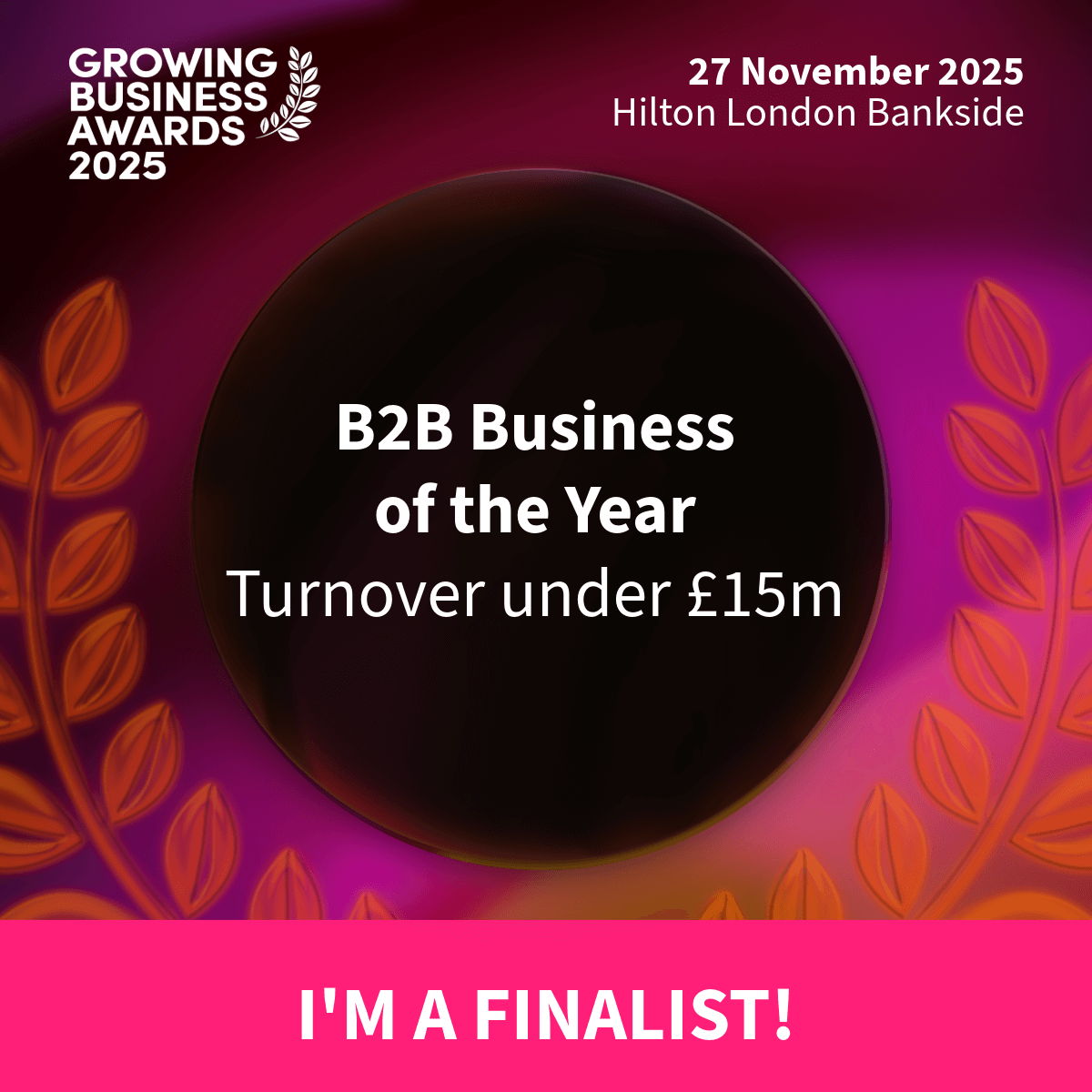 GBA25_B2B Business of the Year Turnover under £15m B2B Business of the Year Turnover under £15m award badge